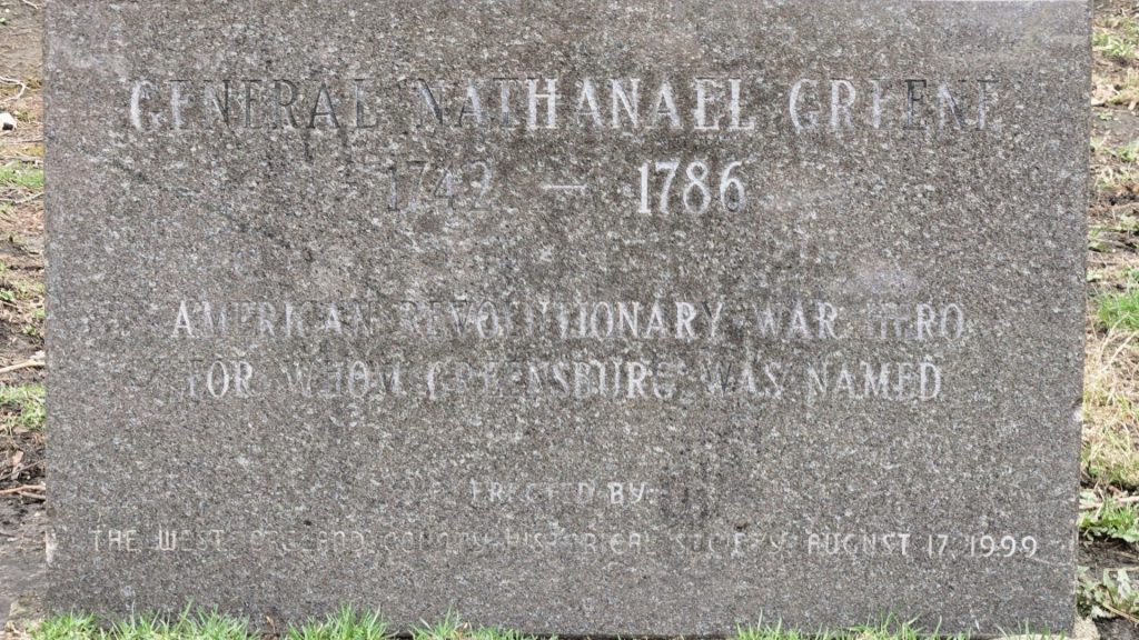 GENERAL NATHANAEL GREENE REVOLUTIONARY WAR HERO MEMORIAL STONE