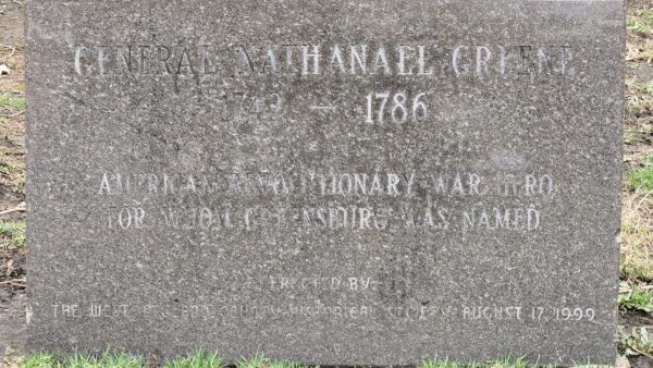 GENERAL NATHANAEL GREENE REVOLUTIONARY WAR HERO MEMORIAL STONE
