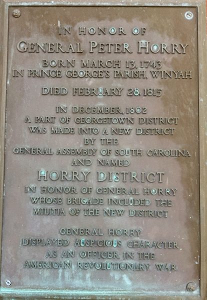 GENERAL PETER HORRY REVOLUTIONARY WAR MEMORIAL