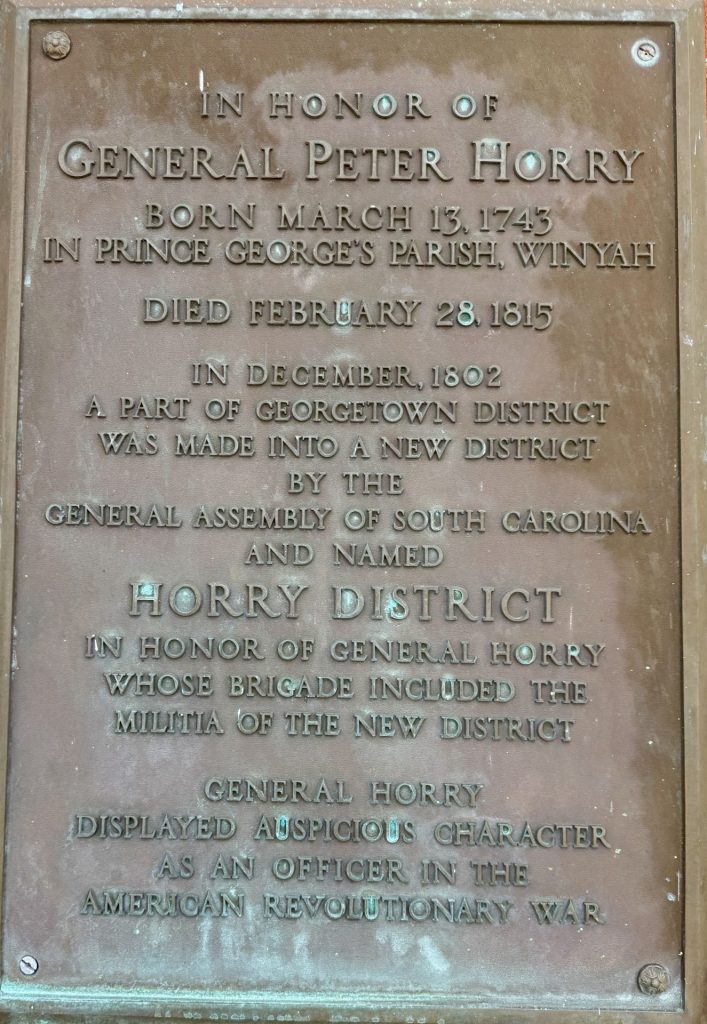 GENERAL PETER HORRY REVOLUTIONARY WAR MEMORIAL