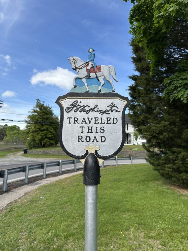 GEO WASHINGTON TRAVELED THIS ROAD MEMORIAL MARKER