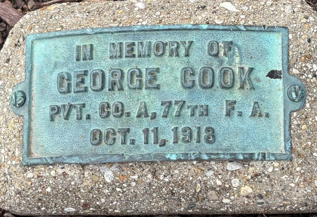 GEORGE COOK WAR MEMORIAL PLAQUE