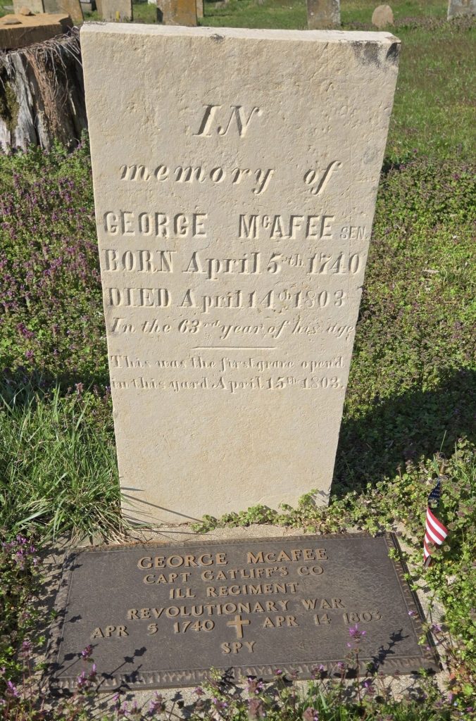 GEORGE MCAFEE REVOLUTIONARY WAR SOLDIER MEMORIAL CEMETERY STONES