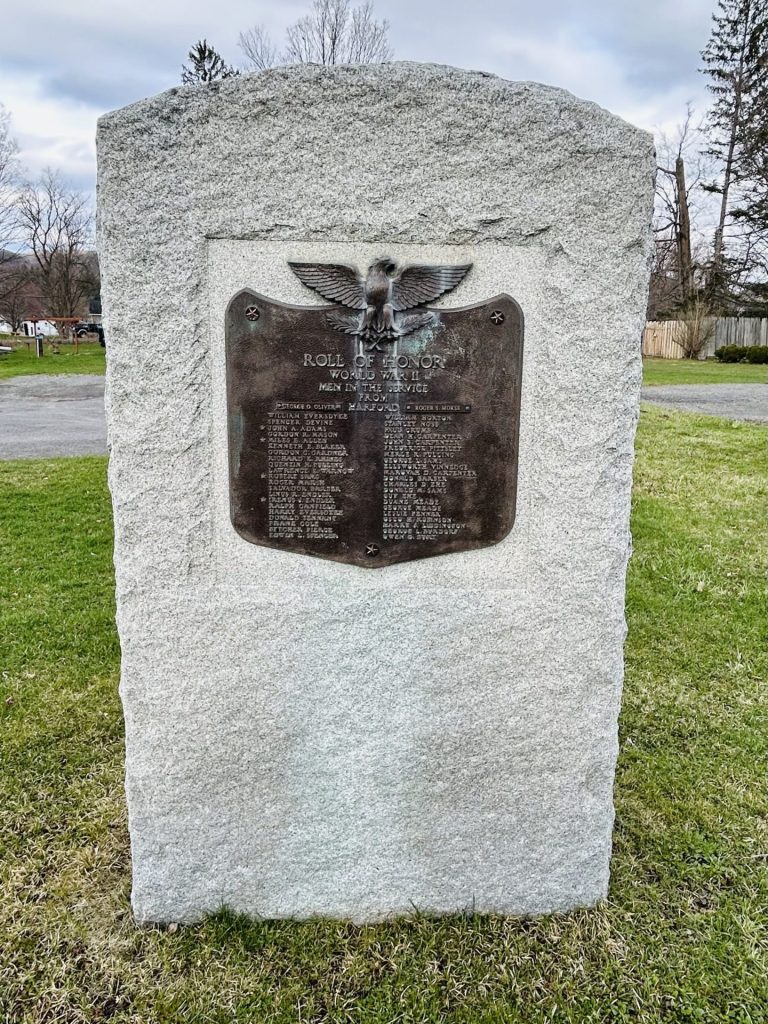 HARFORD WORLD WAR II ROLL OF HONOR MEMORIAL