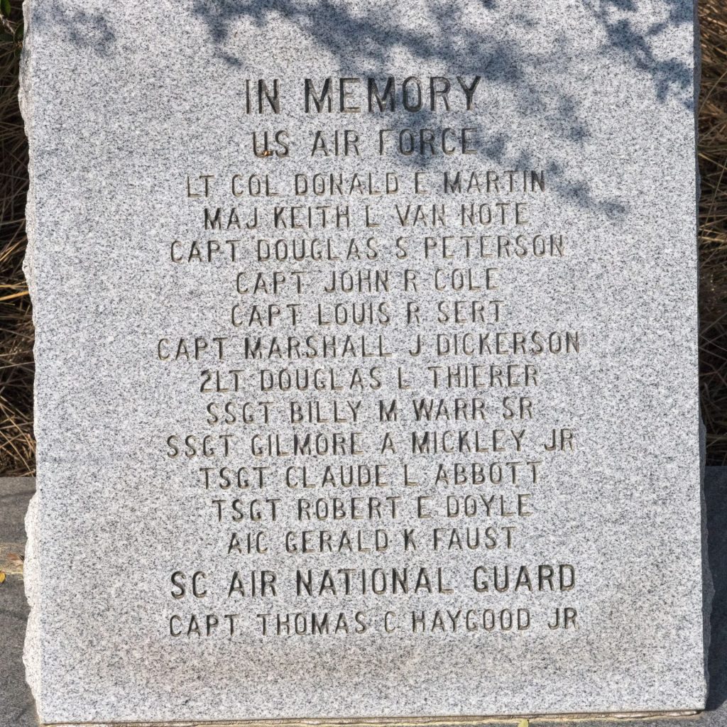 IN MEMORY MILITARY AIR CRASH MEMORIAL STONE
