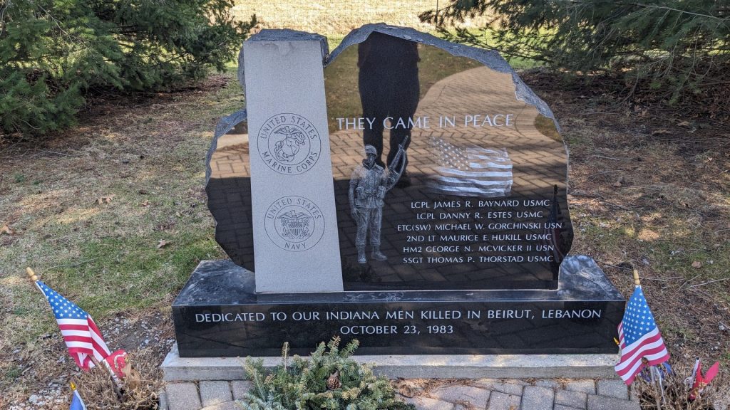INDIANA MEN KILLED IN BEIRUT, LEBANON WAR MEMORIAL