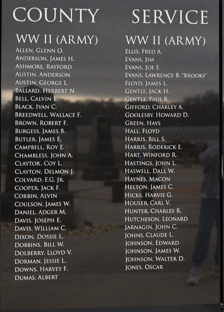 JACKSON COUNTY, AL SUPREME SACRIFICE WAR MEMORIAL STONE B