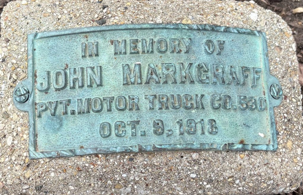 JOHN MARKGRAFF WAR MEMORIAL PLAQUE