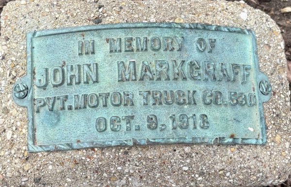 JOHN MARKGRAFF WAR MEMORIAL PLAQUE