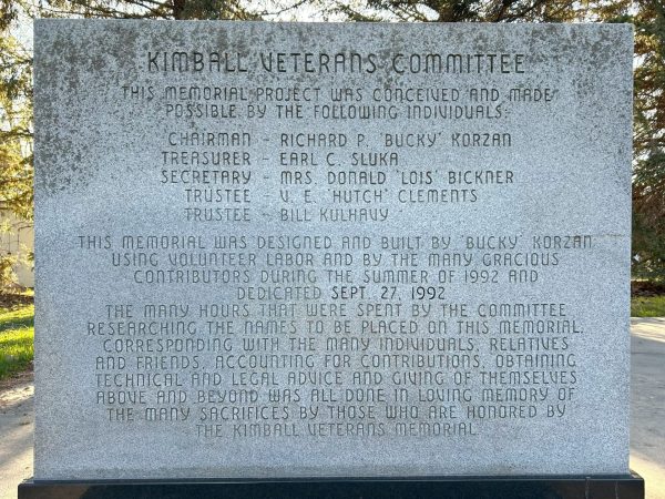 KIMBALL VETERANS MEMORIAL STONE C
