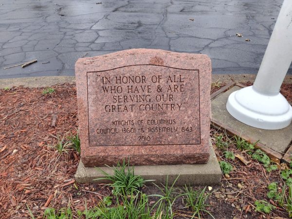 KNIGHTS OF COLUMBUS COUNCIL 13601 VETERANS MEMORIAL FLAGPOLE STONE
