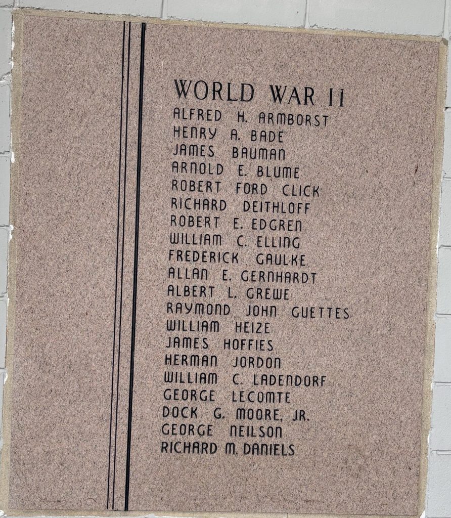 LAKE PARK MEMORIAL PAVILION PLAQUE C