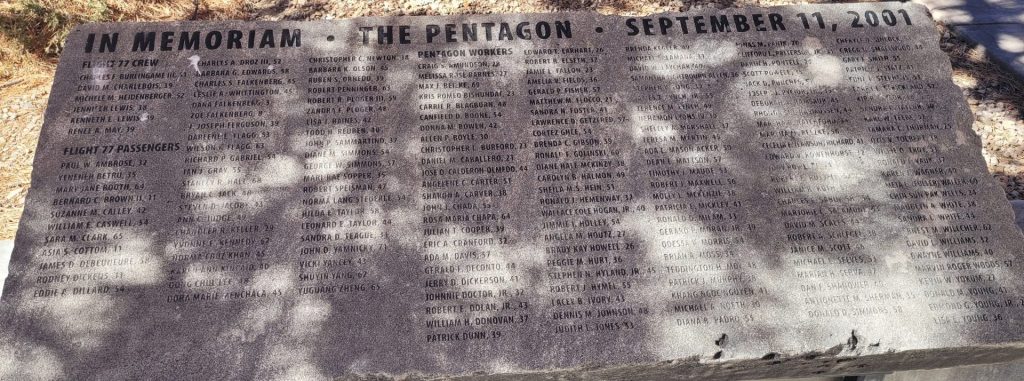LOS ALAMOS PENTAGON 9/11 MEMORIAL PLAQUE B