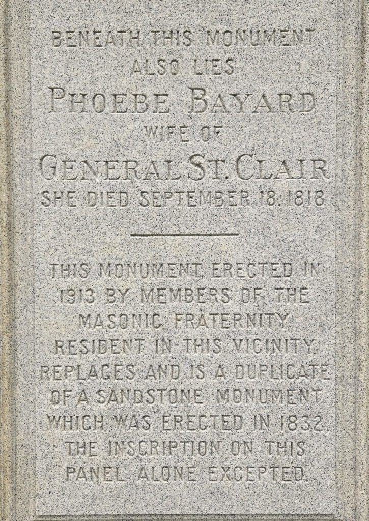 MAJOR-GENERAL ARTHUR ST. CLAIR REVOLUTIONARY WAR MEMORIAL STONE B