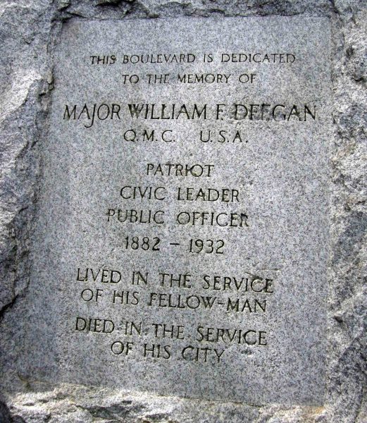 MAJOR WILLIAM F. DEEGAN WAR MEMORIAL HIGHWAY STONE