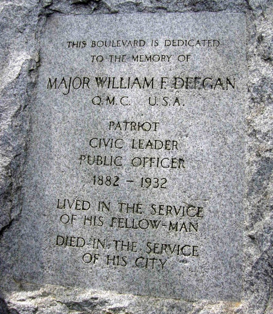 MAJOR WILLIAM F. DEEGAN WAR MEMORIAL HIGHWAY STONE