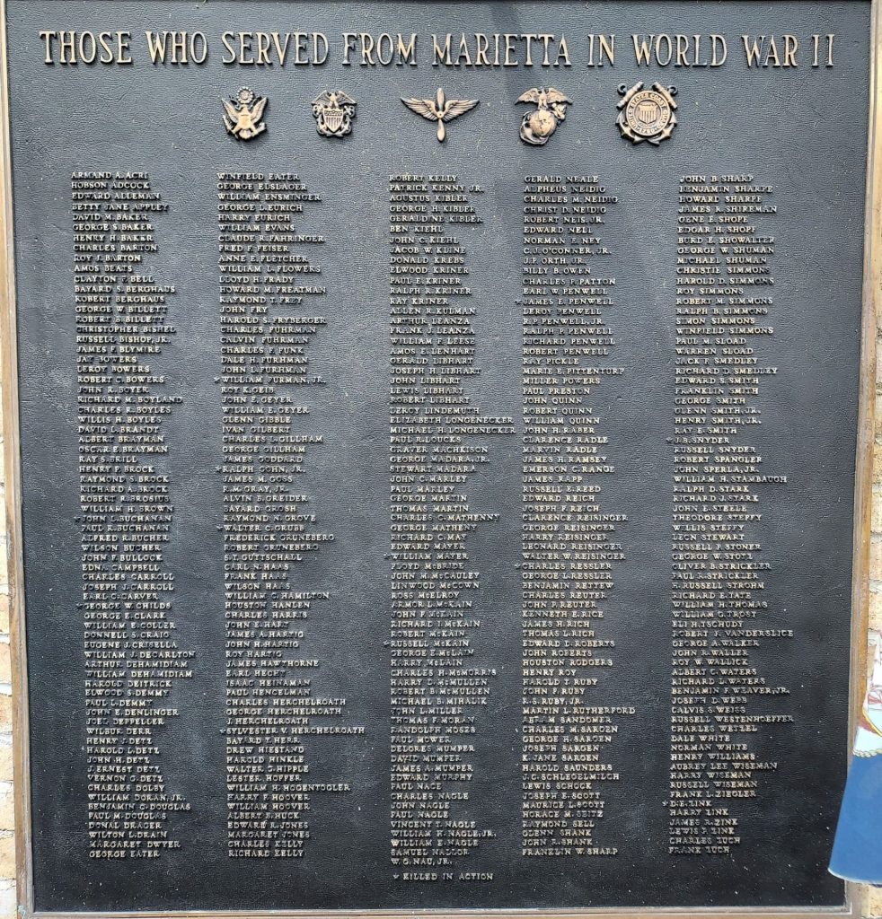 MARIETTA WORLD WAR II MEMORIAL RENEWED PLAQUE