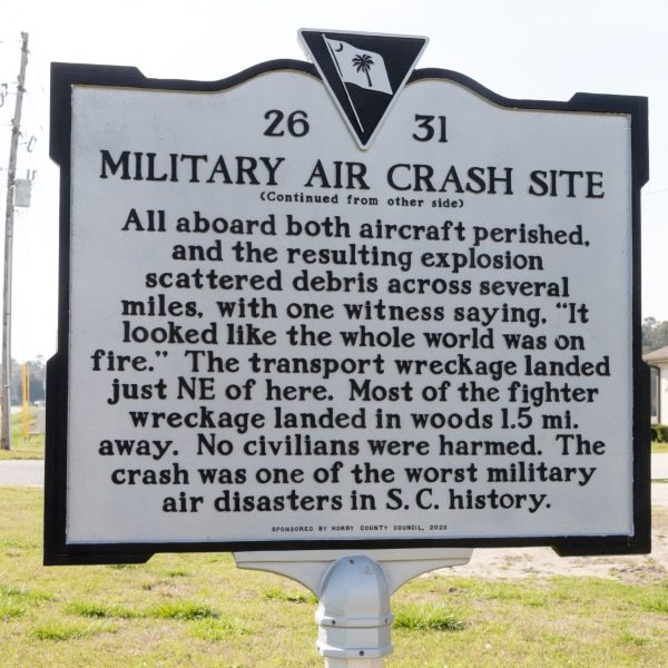MILITARY AIR CRASH SITE WAR MEMORIAL MARKER BACK