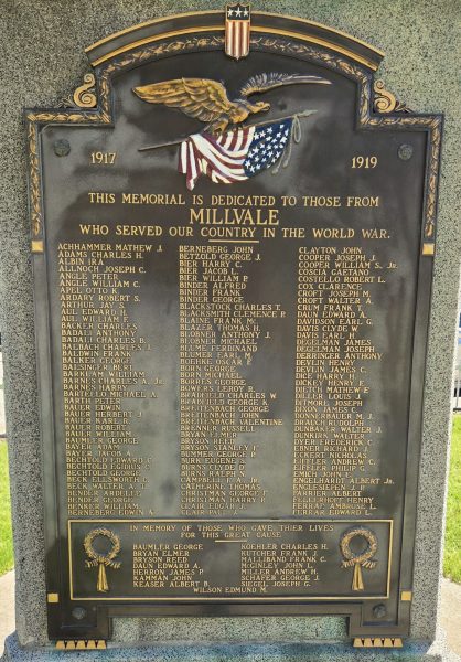 MILLVALE GREAT WAR MEMORIAL PLAQUE A