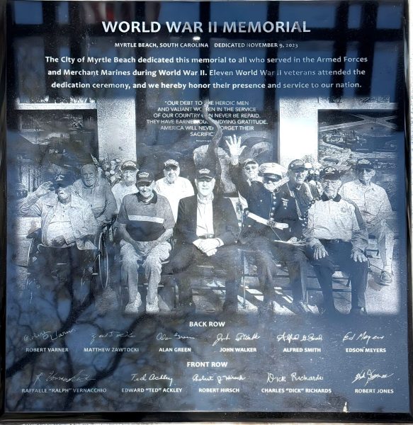 MYRTLE BEACH WORLD WAR II MEMORIAL PLAQUE
