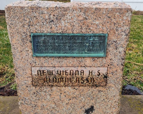 NEW VIENNA H.S. ALUMNI ASSN. LAST FULL MEASURE WORLD WAR II MEMORIAL