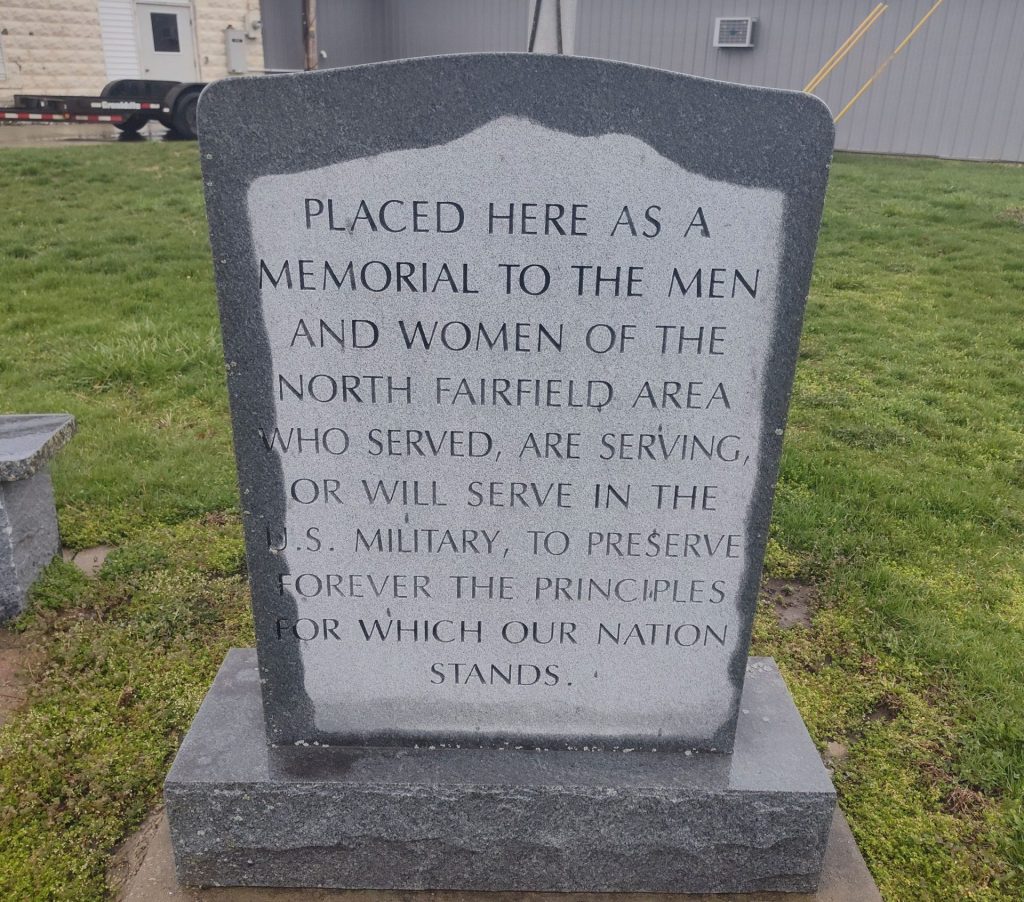 NORTH FAIRFIELD AREA VETERANS MEMORIAL