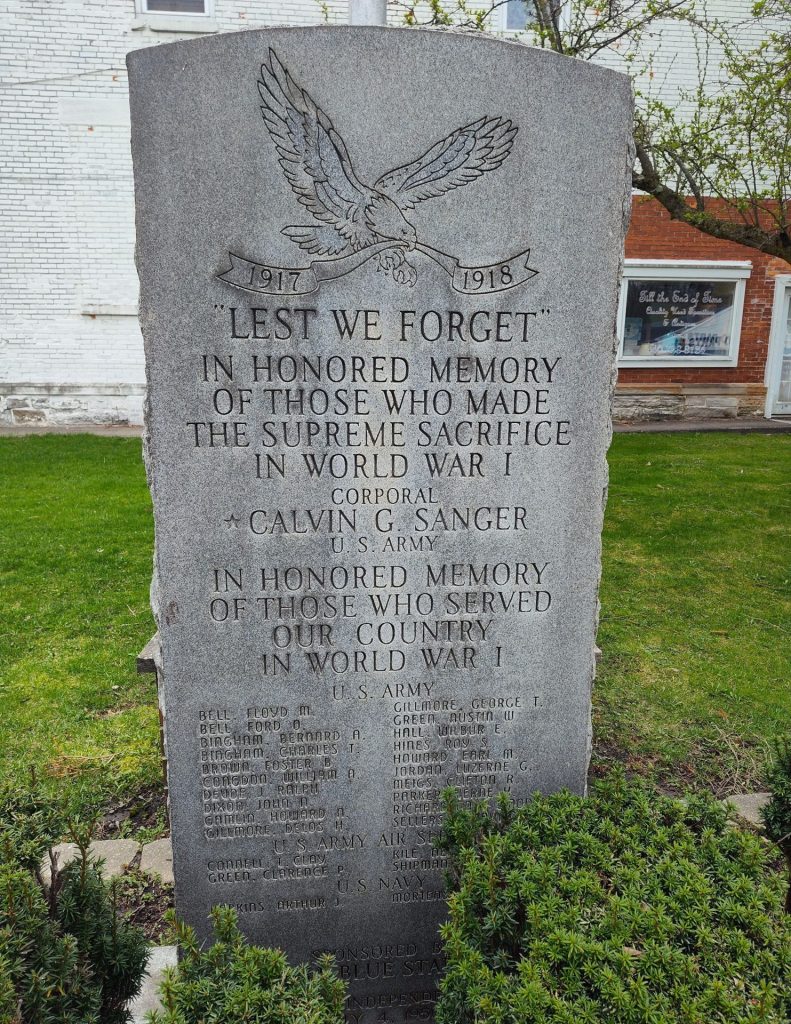ORWELL BLUE STAR MOTHERS WORLD WAR I MEMORIAL