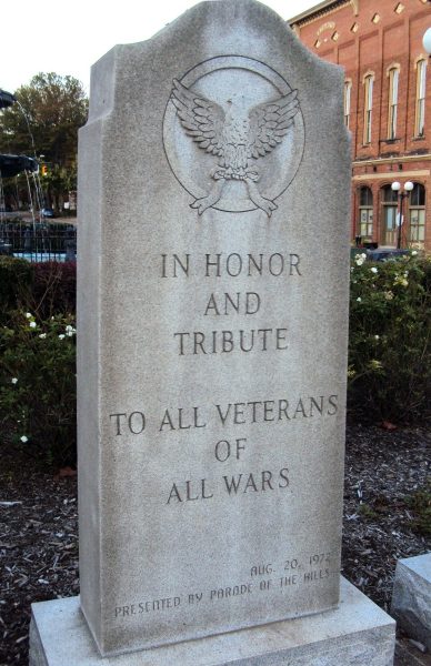 PARADE OF THE HILLS ALL WAR VETERANS MEMORIAL STONE A