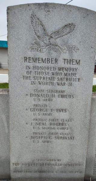 REMEMBER THEM SUPREME SACRIFICE WORLD WAR II MEMORIAL CENTER STONE