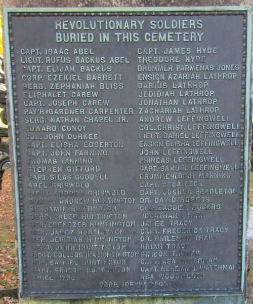 REVOLUTIONARY SOLDIERS MEMORIAL GATES PLAQUE B