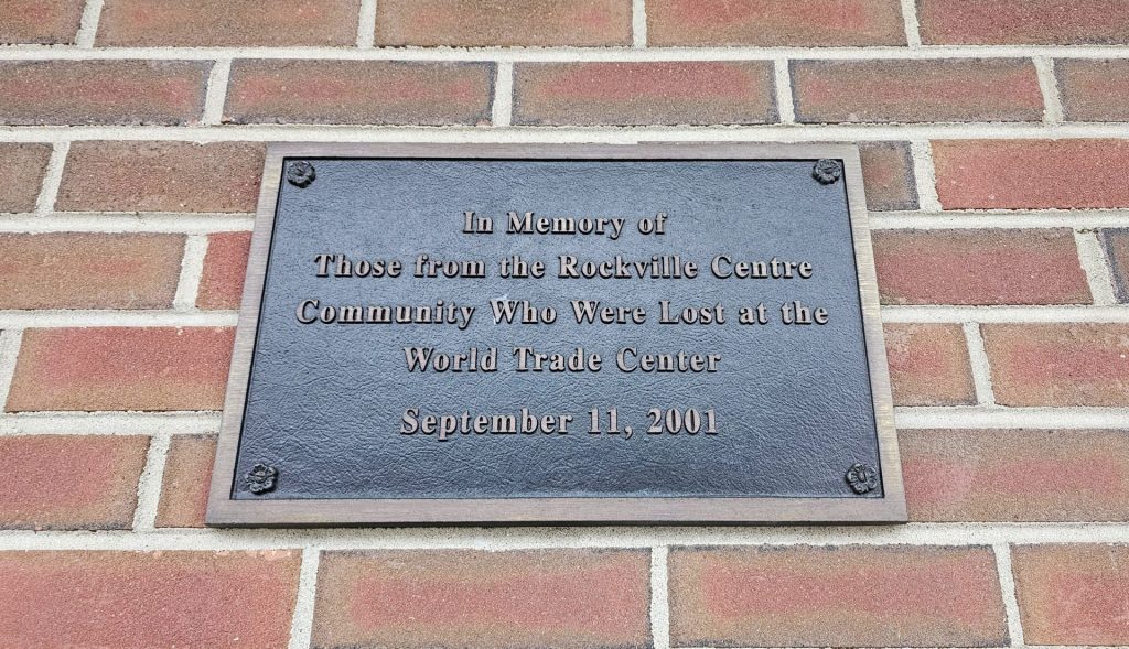 ROCKVILLE CENTRE SEPTEMBER 11, 2001 MEMORIAL PLAQUE