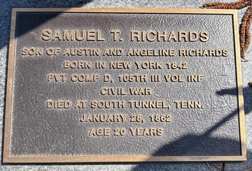 SAMUEL T. RICHARDS WAR MEMORIAL PLAQUE