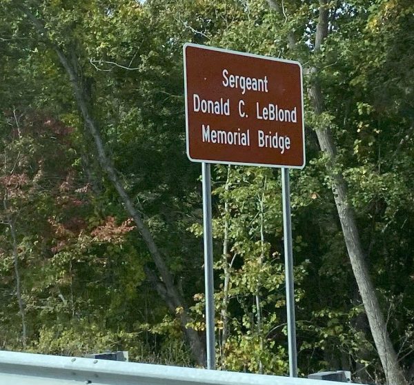 SERGEANT DONALD C. LEBLOND MEMORIAL BRIDGE MARKER