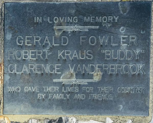 SODUS POINT WAR VETERANS MEMORIAL TOP PLAQUE
