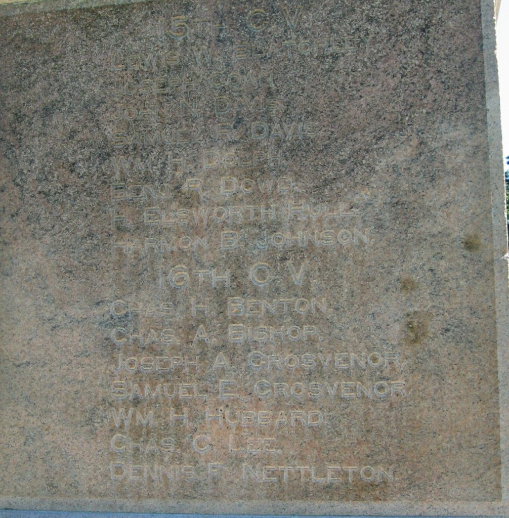 SOLDIERS’ MONUMENT ON THE GUILFORD GREEN MEMORIAL STONE D