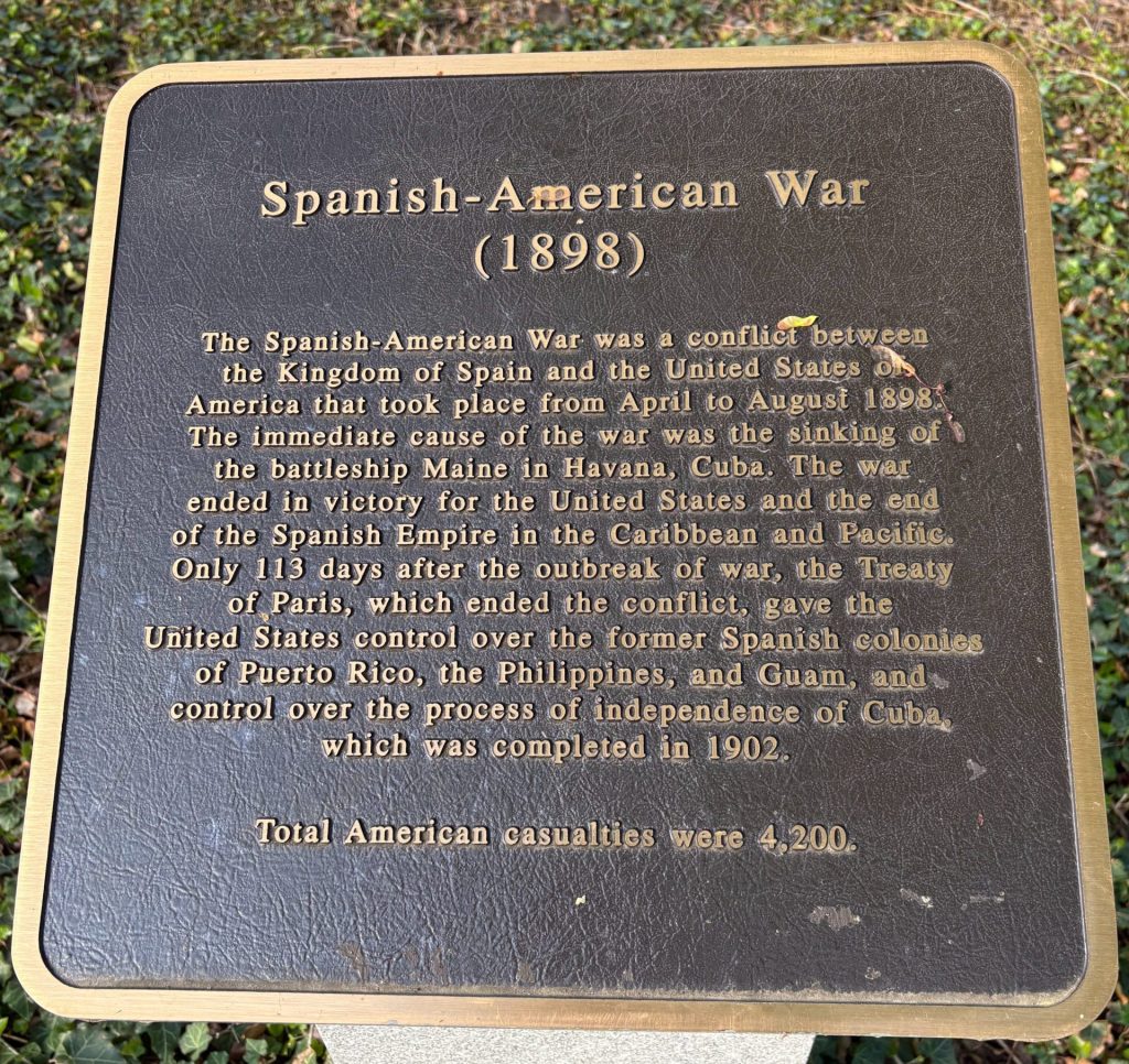 SPANISH-AMERICAN WAR (1898) MEMORIAL PLAQUE