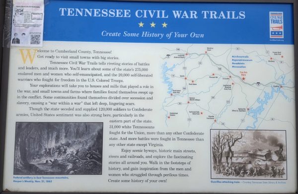 TENNESSEE CIVIL WAR TRAILS WAR MEMORIAL PANEL