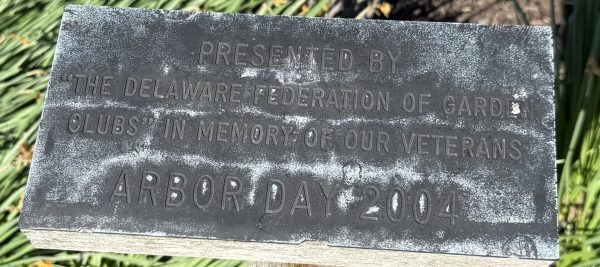 “THE DELAWARE FEDERATION OF GARDEN CLUBS” VETERANS MEMORIAL TREE PLAQUE