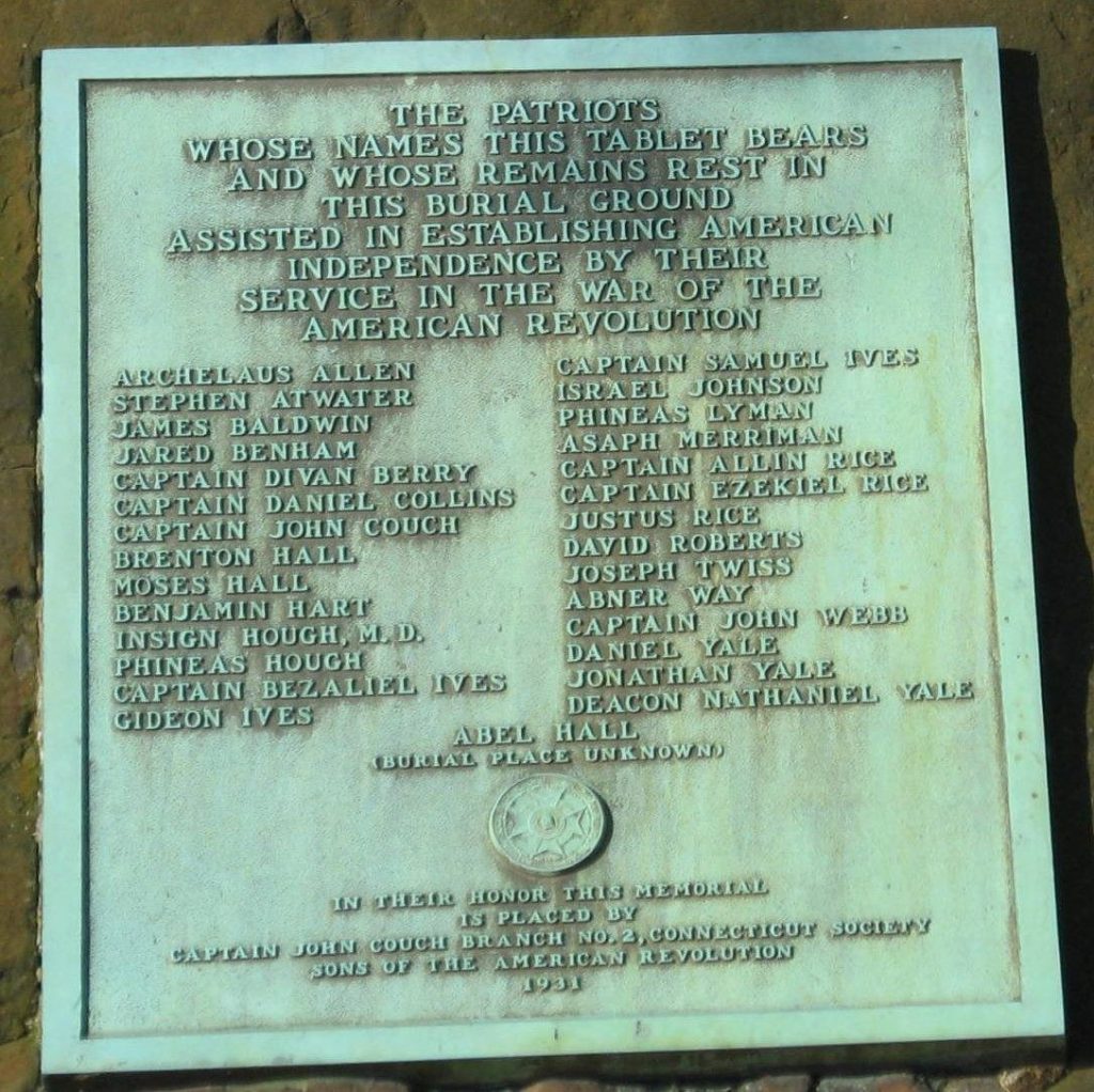 THE PATRIOTS BURIED IN BROAD STREET CEMETERY WAR MEMORIAL PLAQUE