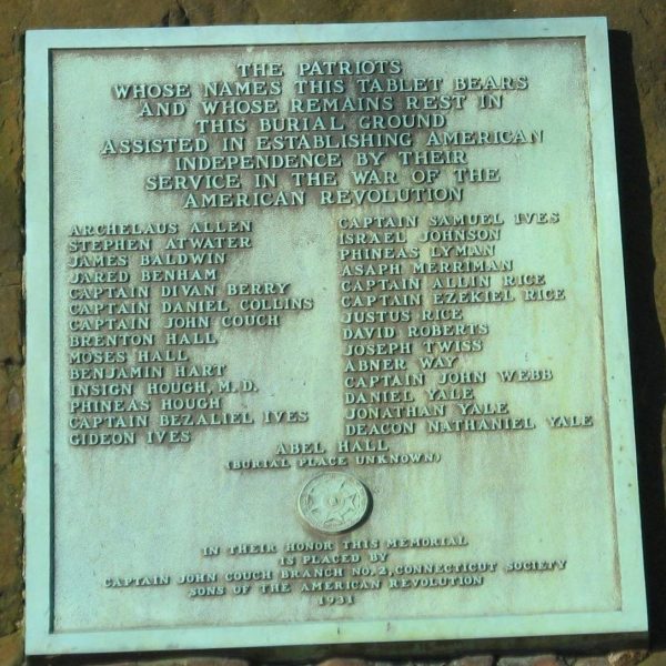 THE PATRIOTS BURIED IN BROAD STREET CEMETERY WAR MEMORIAL PLAQUE