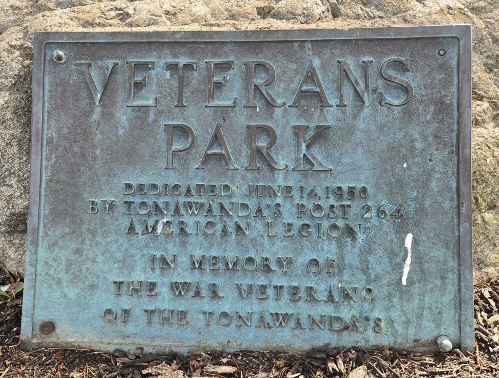 TONAWANDAS POST #264 AMERICAN LEGION VETERANS MEMORIAL PARK PLAQUE