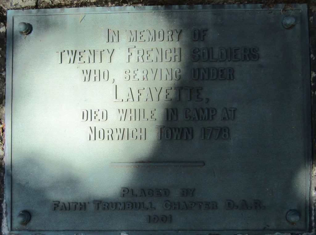 TWENTY FRENCH SOLDIERS REVOLUTIONARY WAR MEMORIAL PLAQUE