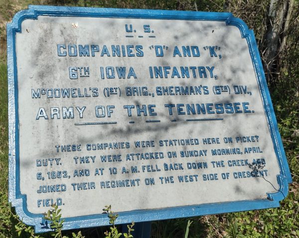 U.S. COMPANIES “D” AND “K” 6TH IOWA INFANTRY WAR MEMORIAL PLAQUE