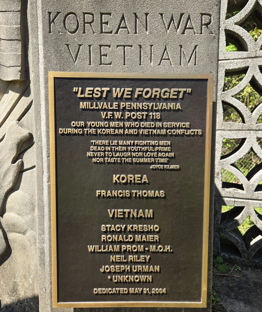 V.F.W. POST 118 WAR VETERANS MEMORIAL PLAQUE B
