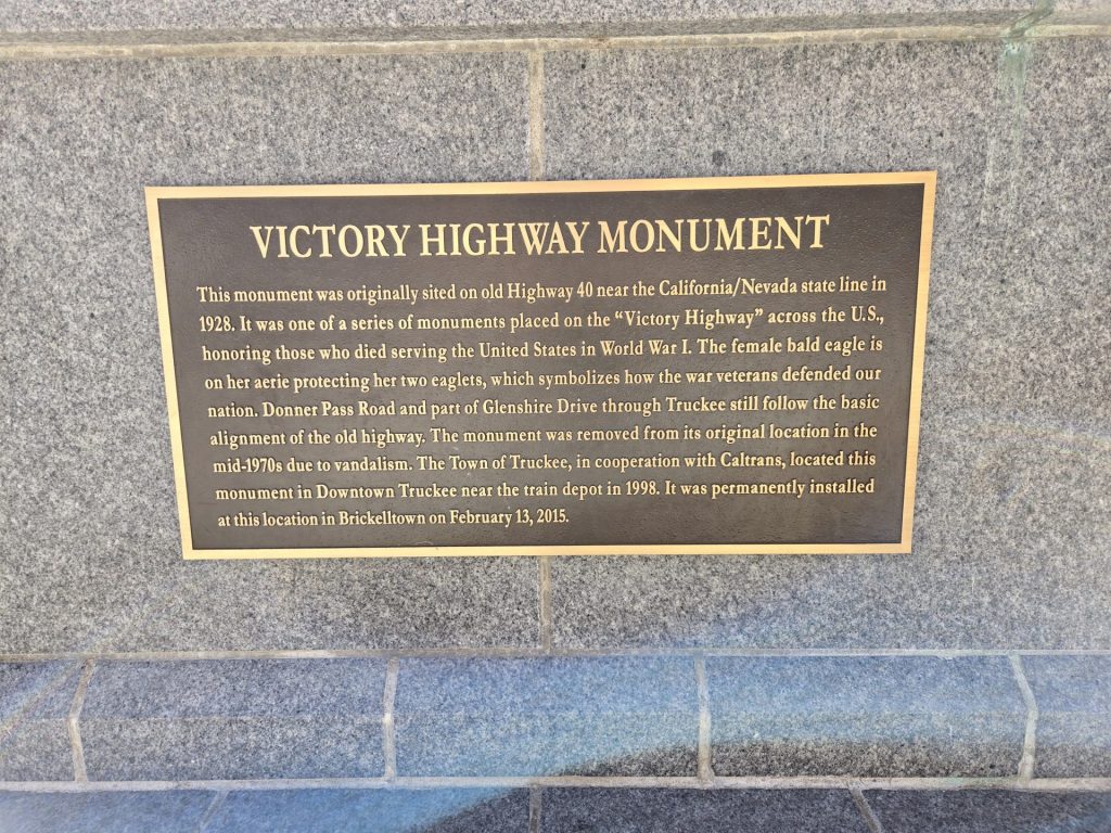 VICTORY HIGHWAY MONUMENT PLAQUE