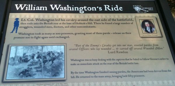 WILLIAM WASHINGTON’S RIDE REVOLUTIONARY WAR MEMORIAL PANEL