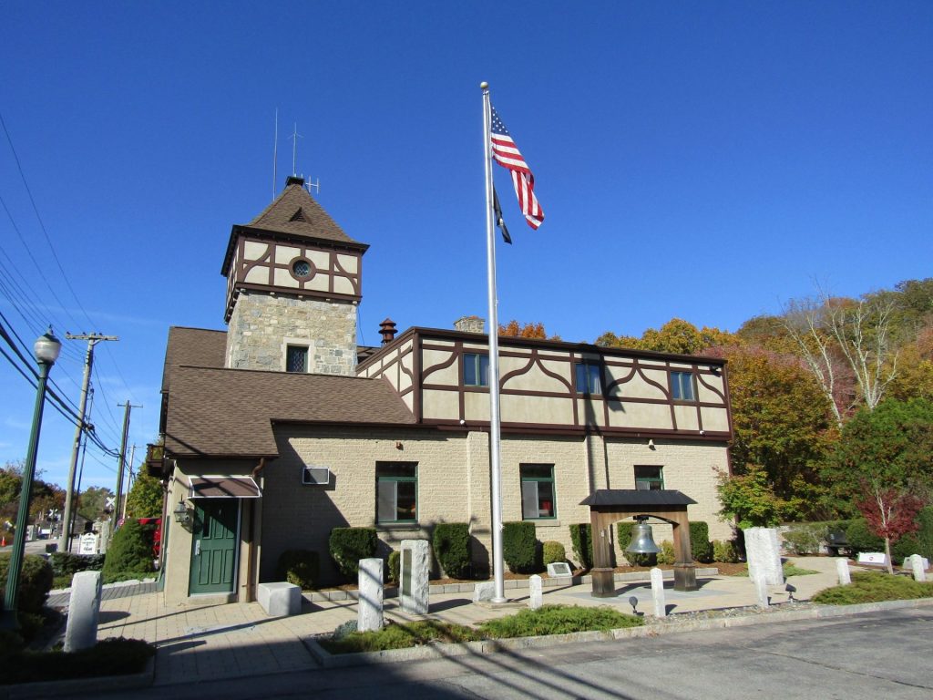 YANTIC FIRE ENGINE CO. NO. 1. ARMED FORCES MEMORIAL FLAGPOLE