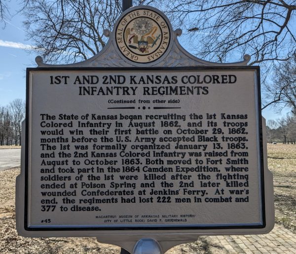 1ST AND 2ND KANSAS COLORED INFANTRY REGIMENTS WAR MEMORIAL MARKER