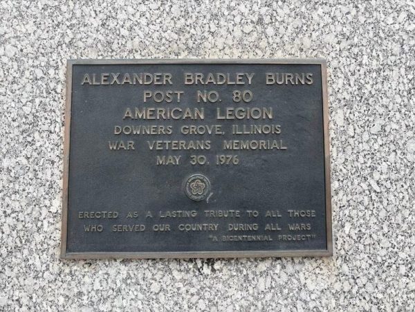 ALEXANDER BRADLEY BURNS POST NO 80 WAR VETERANS MEMORIAL PLAQUE A