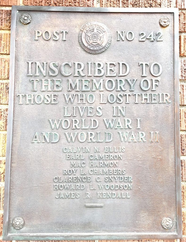 AMERICAN LEGION POST NO 242 SUPREME SACRIFICE WORLD WARS MEMORIAL PLAQUE